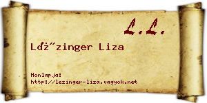 Lézinger Liza névjegykártya